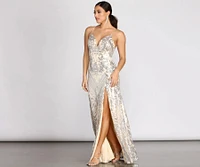 Carrie Scroll Sequin A-Line Dress