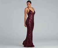 Gwendolyn Cross-Back Sequin Dress