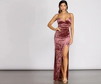 Halle Formal Velvet Wrap Dress