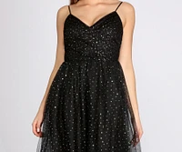 Parker Heat Stone Tulle Dress