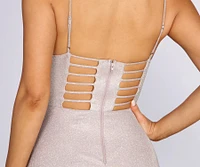 Everly A-Line Glitter Formal Dress