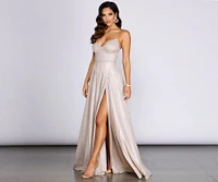 Everly A-Line Glitter Formal Dress