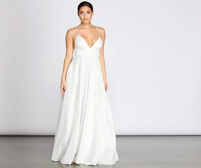 Asta Glitter Lace Up Back A-Line Dress