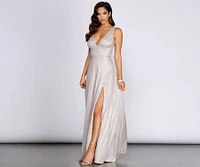 Marie-Anne Glitter High Slit Dress