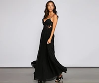 Maia Formal Embroidered A-Line Dress