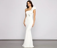 Diana Formal One-Shoulder Ruffle Dress