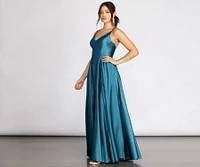 Dawn Formal Sleeveless Satin Dress