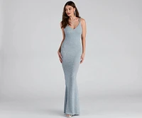 Avalee Formal Glitter Laceup Dress