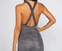Samantha Glitter Knit Formal Dress
