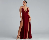Brie Double Slit A-Line Formal Dress