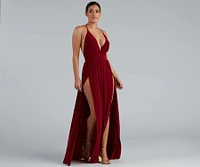Brie Double Slit A-Line Formal Dress