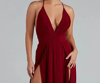 Brie Double Slit A-Line Formal Dress
