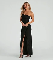 Joules Formal One-Shoulder Crepe Dress