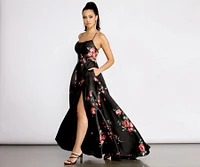 Catia Lace Up Back Floral A-Line Dress