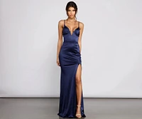 Carrieann Formal Satin Mermaid Dress