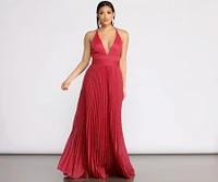 Tabby Formal Pleated Glitter Dress