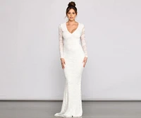 Brooke Lace V Neck Formal Dress