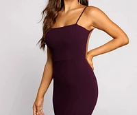 Cara Formal Crepe Open Back Dress