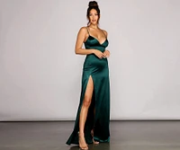 Carmen High-Slit Satin Formal Dress