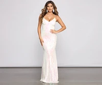 Meg Formal Iridescent Sequin Dress