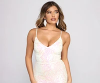 Meg Formal Iridescent Sequin Dress