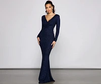 Brin Formal Open Back Glitter Dress