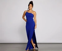 Francesca Formal One Shoulder Crepe Dress