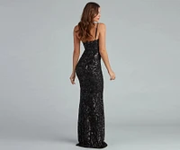Meredith One-Shoulder Sequin Formal Dress