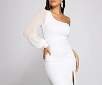 Odette Formal One Shoulder Crepe Mermaid Dress