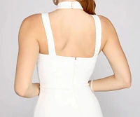 Vivienne Formal High Slit Crepe Dress