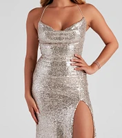 Delilah Formal Sequin High Slit Dress