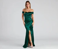 Valencia Formal Off-The-Shoulder Wrap Dress