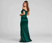 Valencia Formal Off-The-Shoulder Wrap Dress
