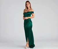 Valencia Formal Off-The-Shoulder Wrap Dress