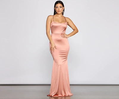 Candace Satin Ruched Mermaid Dress