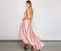 Spencer Satin High-Low Formal Dress