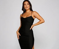 Cassandra Cowl Neck Ruched Formal Dress