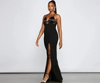 Amelie Formal High Slit Crepe Dress