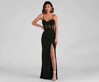 Alexia Formal High Slit Illusion Dress
