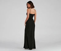 Alexia Formal High Slit Illusion Dress