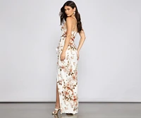 Nicole High-Slit Floral Formal Dress