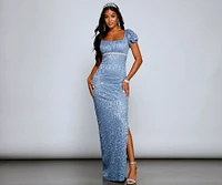 Birdie Formal Glitter Lace Empire Dress
