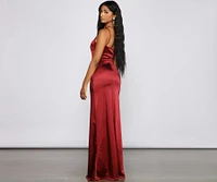 Rhiannon One-Shoulder Satin Long Dress