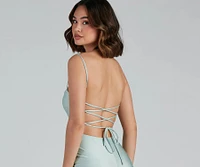Zendaya Lace-Up Back Mermaid Formal Dress