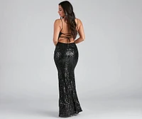 Serena Sequin Mesh Mermaid Dress