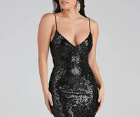 Serena Sequin Mesh Mermaid Dress
