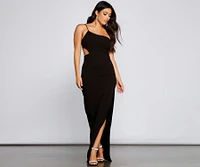Francesca Formal One Shoulder Crepe Dress