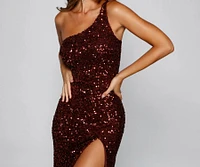 Lyla Formal One-Shoulder Sequin Dress