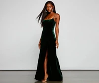 Liv Formal High Slit Velvet Dress