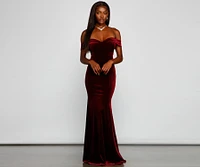 Moira Off-The-Shoulder Velvet Mermaid Dress